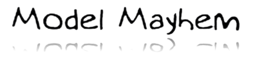 Logo with text "Model Mayhem" in stylized font.