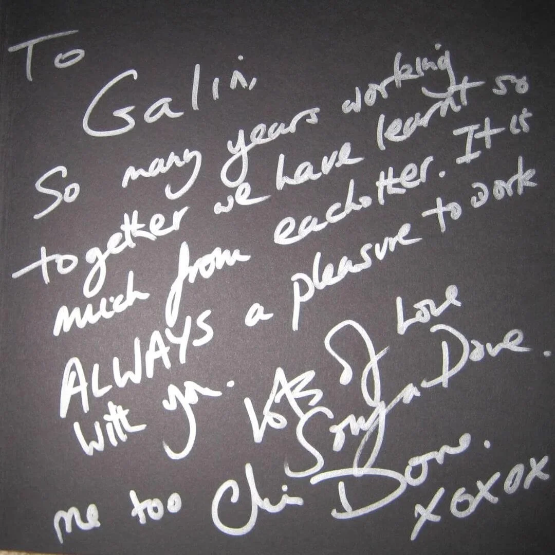 To Galini from Sonya and Christopher THE DOVES