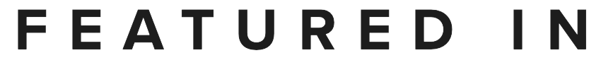 The text "FEATURED IN" in capital letters.