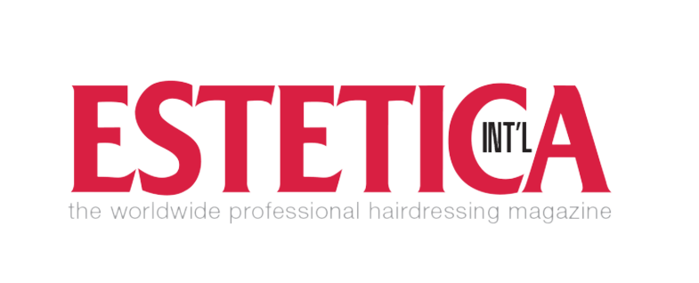 Logo of Estetica Int'l, the worldwide professional hairdressing magazine.