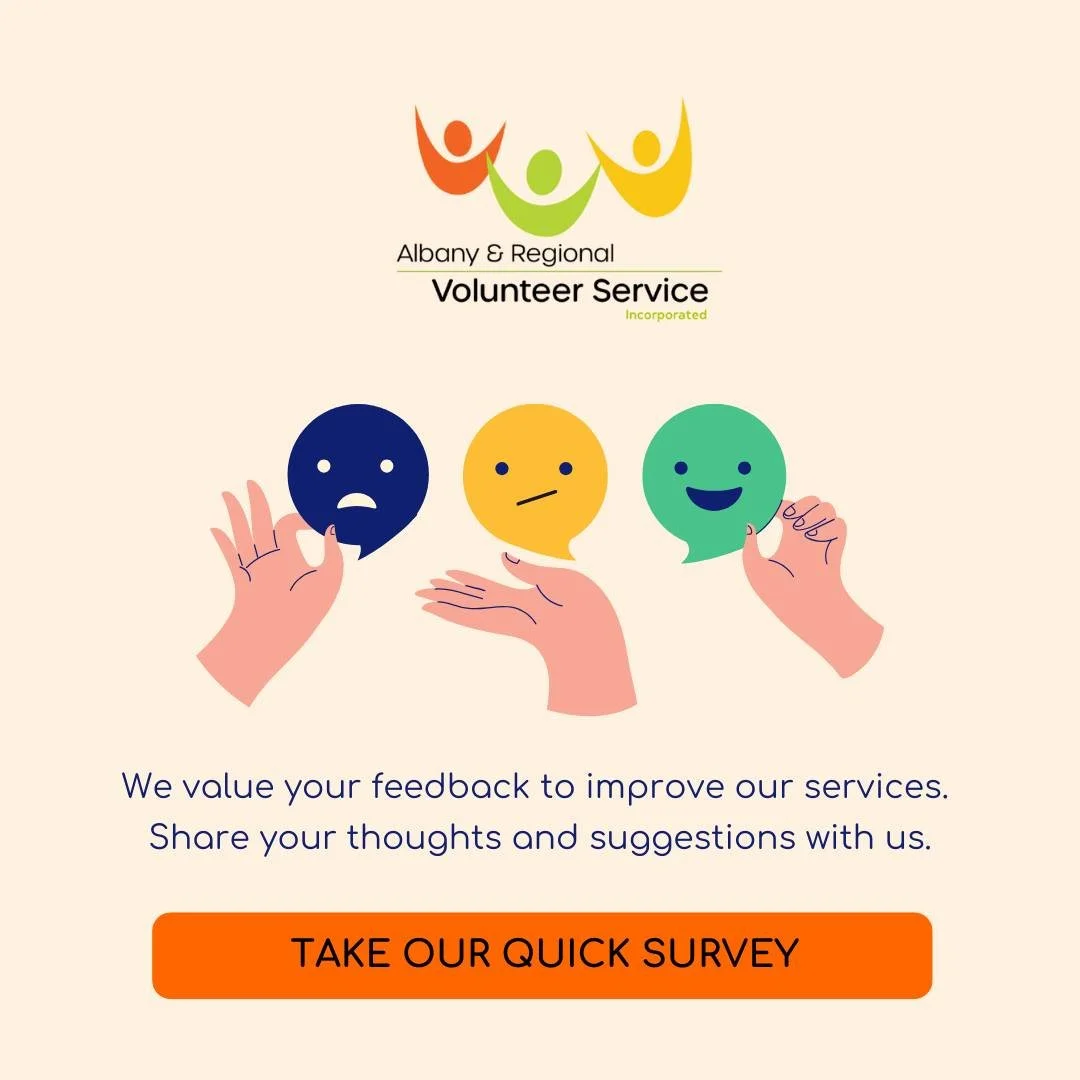 🗣️ We want to hear from you!🗣️

Albany &amp; Regional Volunteer Service (ARVS) is conducting a short survey for current volunteers. 

💬 Tell us what ARVS does well and where we can improve - your feedback helps shape the way we support volunteers 