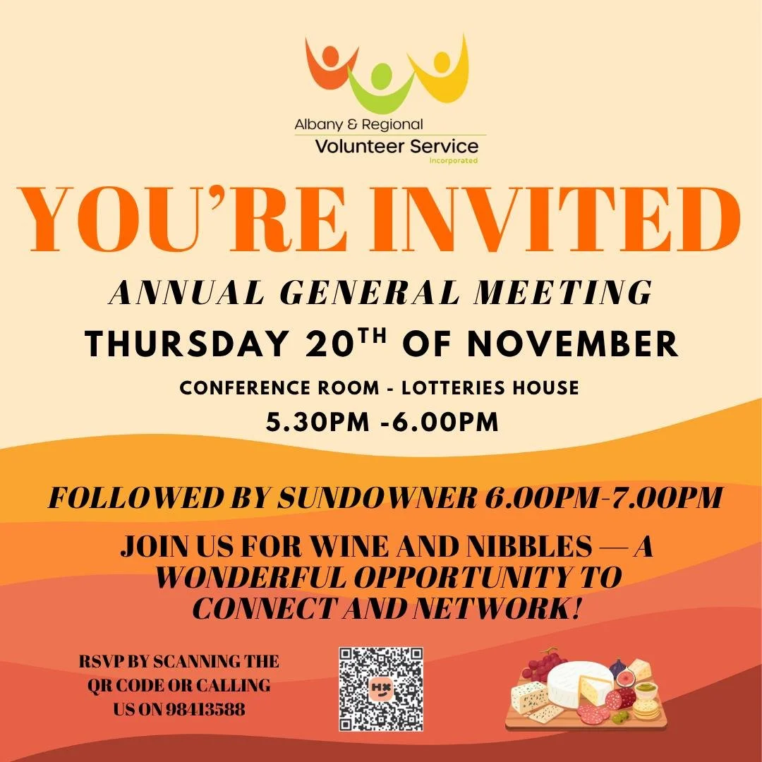 🌄 𝐘𝐨𝐮'𝐫𝐞 𝐈𝐧𝐯𝐢𝐭𝐞𝐝! 𝐉𝐨𝐢𝐧 𝐮𝐬 𝐟𝐨𝐫 𝐭𝐡𝐞 𝐀𝐥𝐛𝐚𝐧𝐲 &amp; 𝐑𝐞𝐠𝐢𝐨𝐧𝐚𝐥 𝐕𝐨𝐥𝐮𝐧𝐭𝐞𝐞𝐫 𝐒𝐞𝐫𝐯𝐢𝐜𝐞 𝐀𝐧𝐧𝐮𝐚𝐥 𝐆𝐞𝐧𝐞𝐫𝐚𝐥 𝐌𝐞𝐞𝐭𝐢𝐧𝐠 &amp; 𝐒𝐮𝐧𝐝𝐨𝐰𝐧𝐞𝐫 🌄

📅 Thursday, 20th November
🕔 5:30 PM &ndash; 6:0
