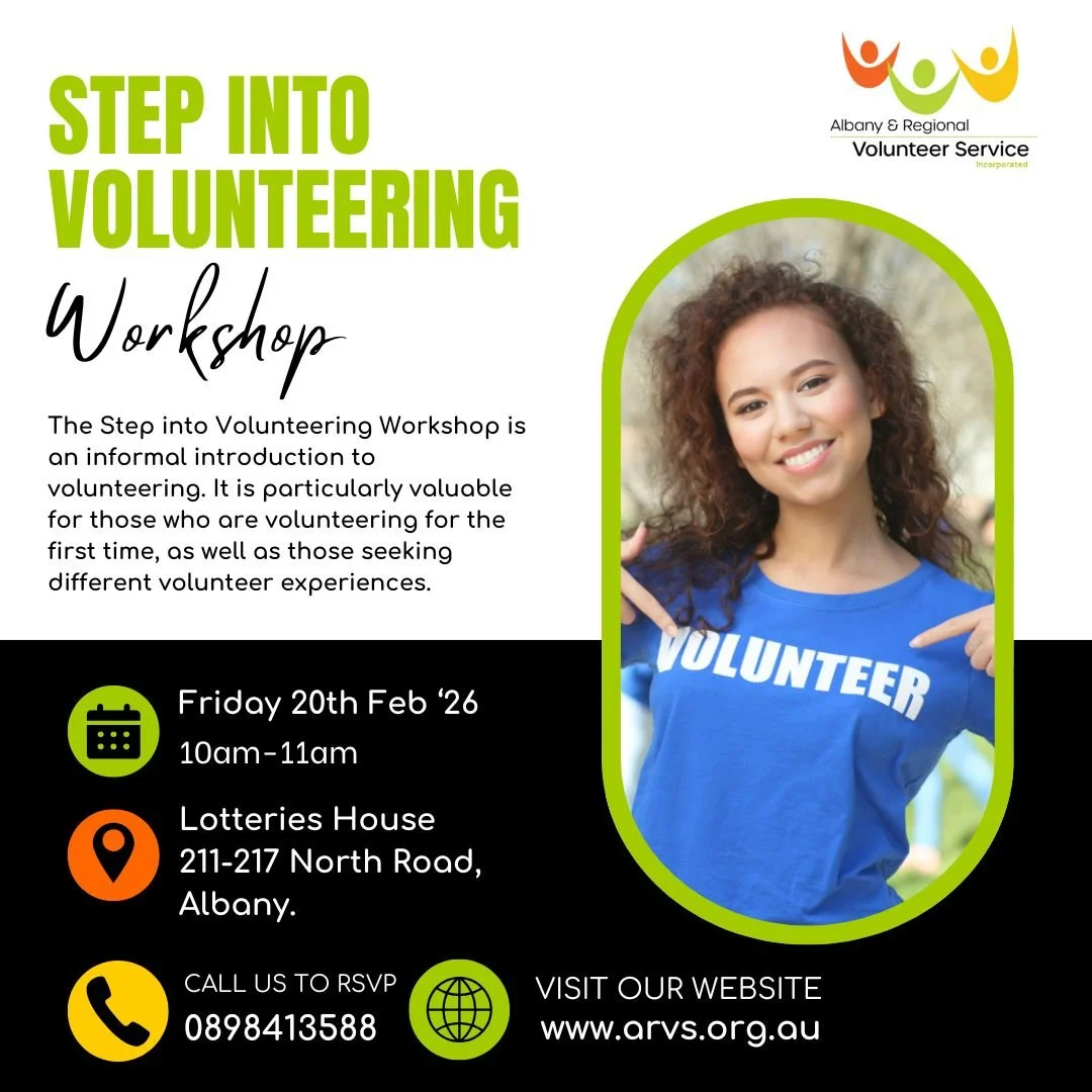 🌱 ITS NOT TOO LATE TO JOIN US TOMORROW! - STEP INTO VOLUNTEERING 🌱

Curious about volunteering but not sure where to start? Or looking for a new way to give back?

Join our Step into Volunteering Workshop - a relaxed, informative session designed e