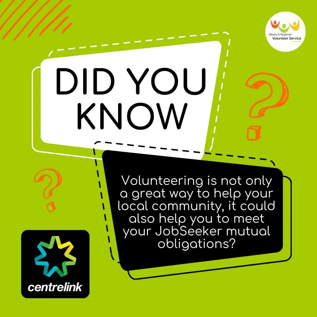 Did you know that volunteering isn't just a wonderful way to make a positive impact on your local community, but it can also help you meet your JobSeeker mutual obligations? 🤝💼

For Centrelink clients, there's an option to fulfill your Mutual Oblig