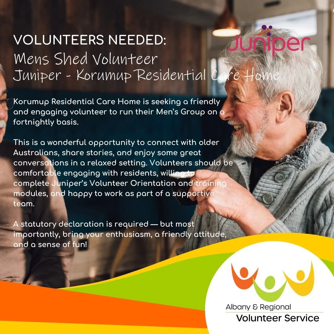 🌟 Volunteer Opportunity &ndash; Men&rsquo;s Group Facilitator 🌟

Love a good yarn? We&rsquo;re looking for a friendly volunteer to connect with older Australians, share stories, and make a real difference!

If you enjoy great conversation and makin