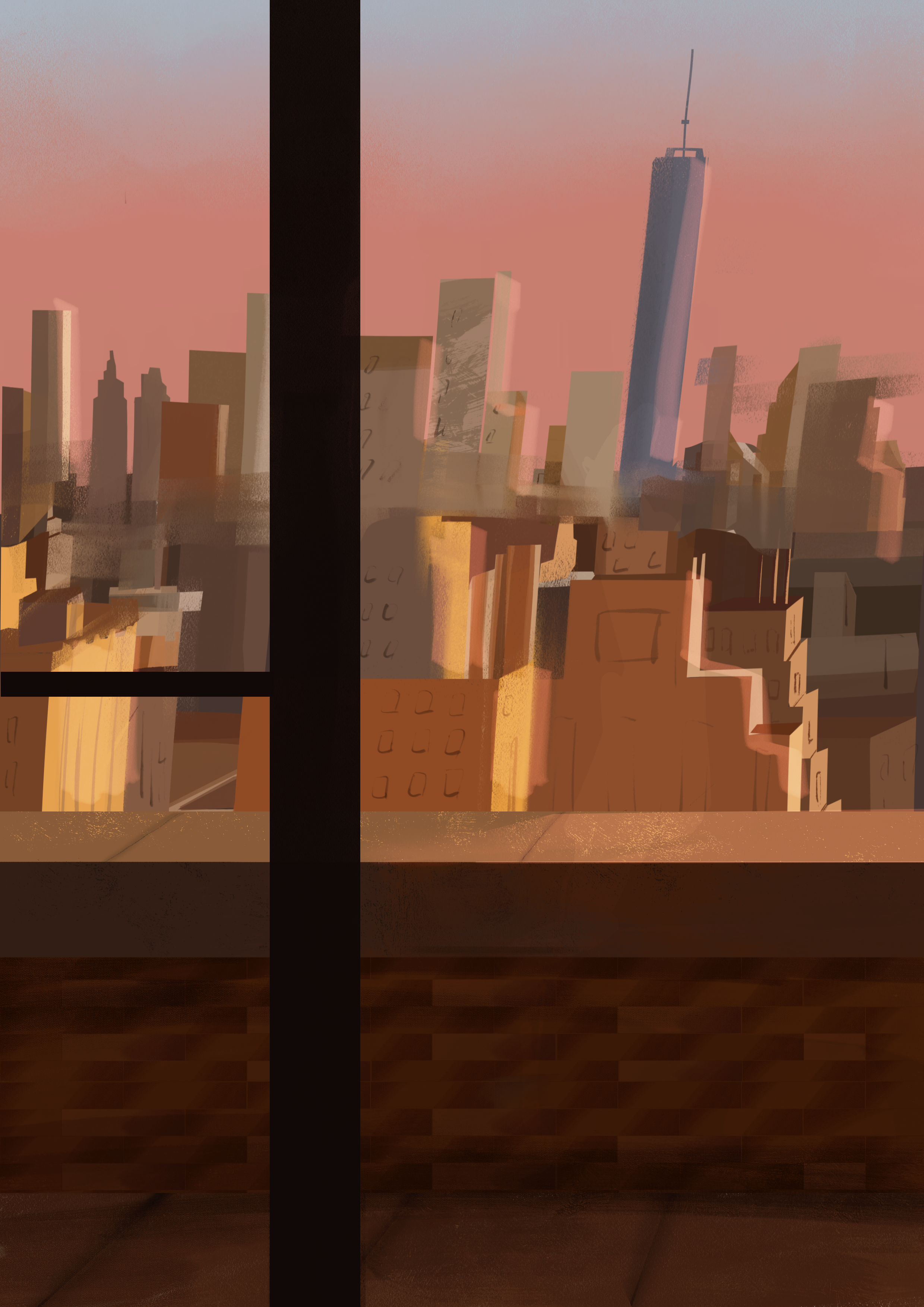 "Sunset Dream" backdrop illustration