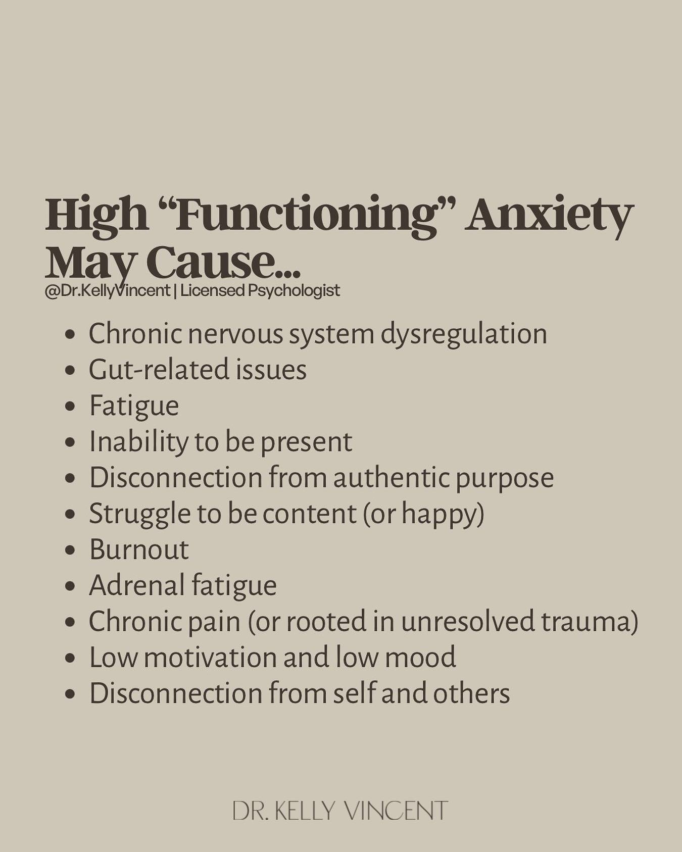 While High &ldquo;Functioning&rdquo; Anxiety may not be formally recognized in clinical terms, 📖its resonance among many individuals is undeniable 😓

HFA characterizes those who grapple with anxiety and accompanying symptoms, 👉 yet manage to navig