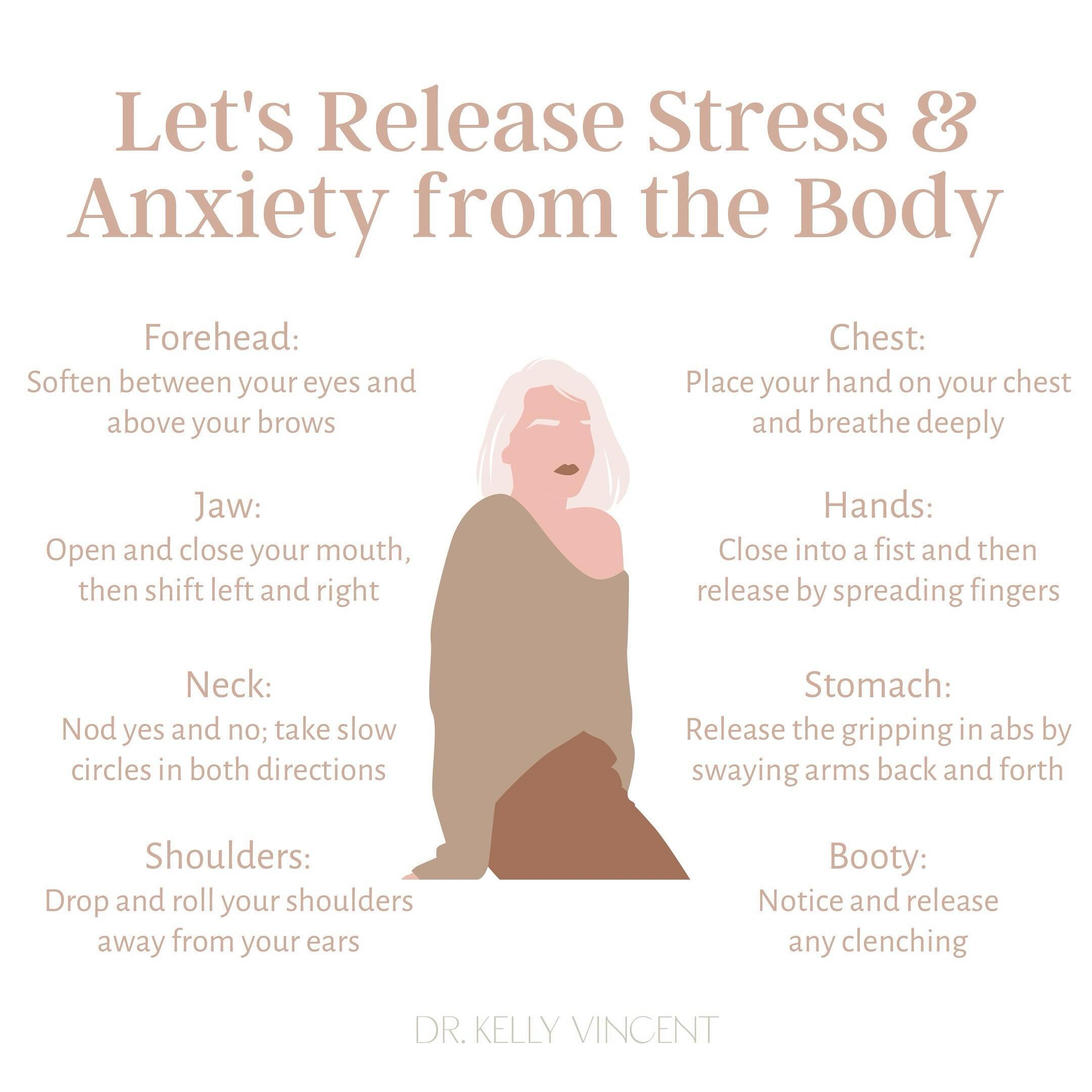 If you need, take a few moments to mindfully release stress/tension 🤲🏼 from your body using this as your guide.

Somatic practices can be small, tiny shifts; but yet still make a big difference. ❤️&zwj;🩹

Tell me, where do you hold it the most? 🌿