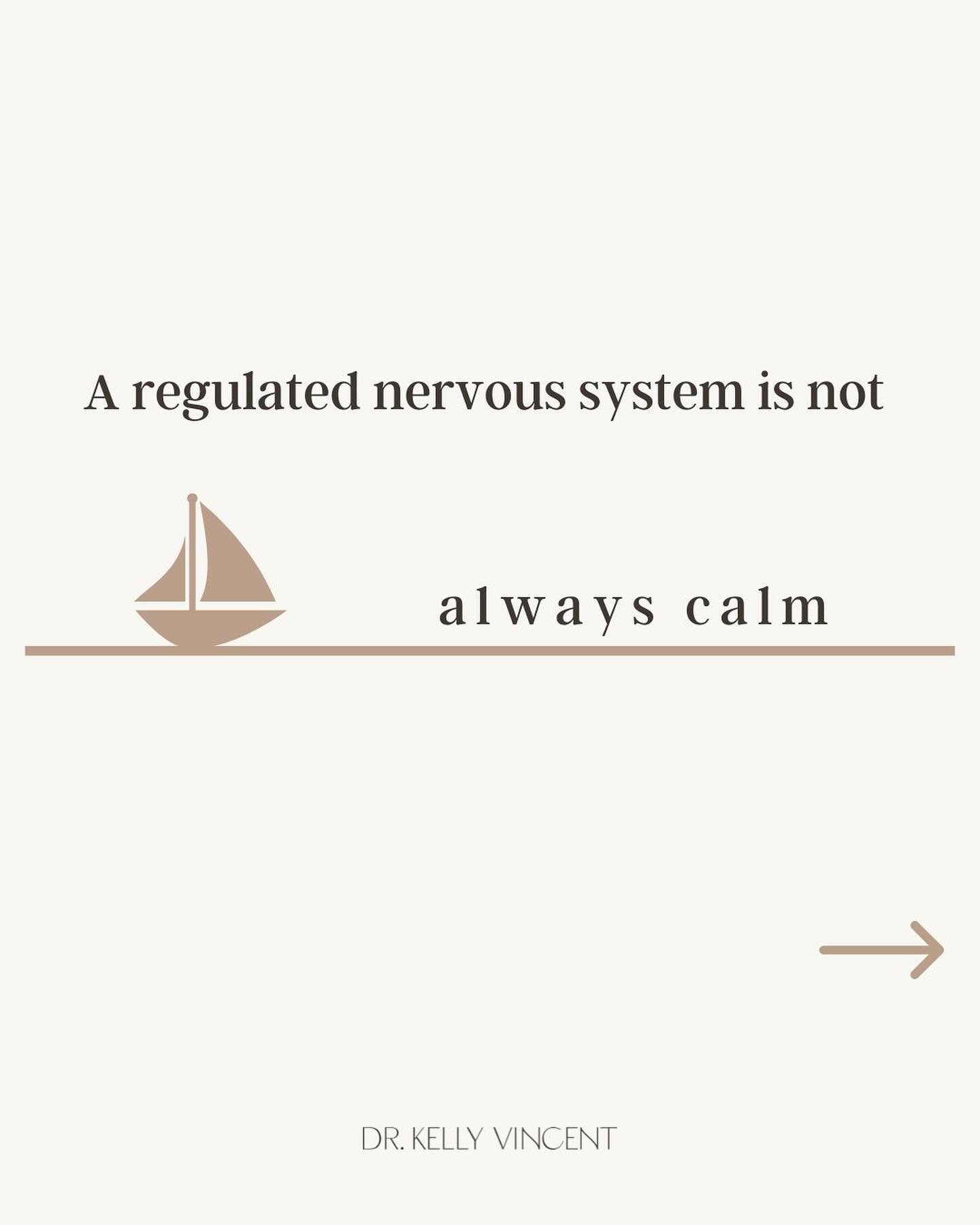 Our nervous system isn&rsquo;t built for constant calmness; 🌊 it&rsquo;s always working to keep us safe and alive. 

When it comes to regulation, our goal isn&rsquo;t perpetual calm, but rather increase the capacity and ability to handle stress 😓 a