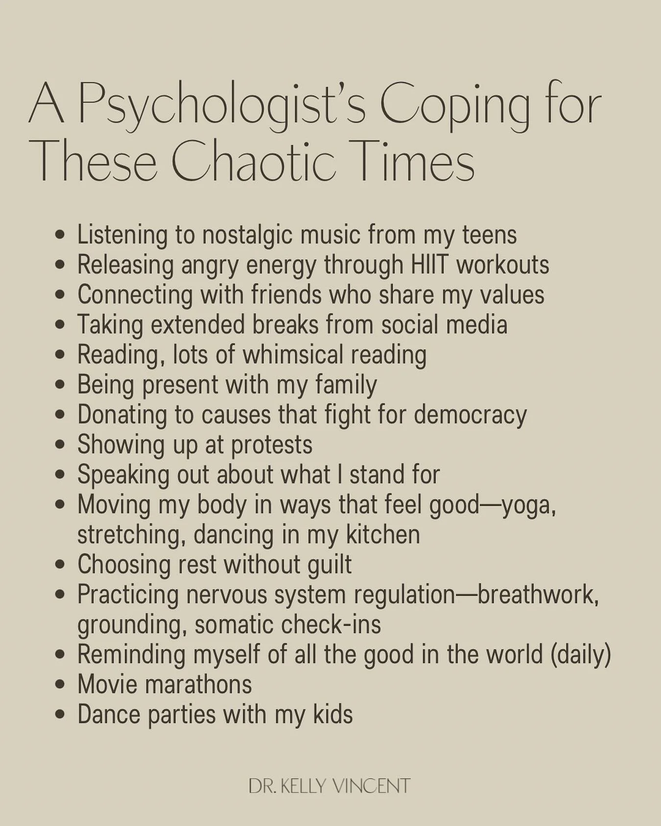 These aren&rsquo;t normal times. We are living through an onslaught of terrible, overwhelming news every single day. The world feels loud, chaotic, and relentless, and coping in the middle of that noise is really, really hard.

As a psychologist, I s