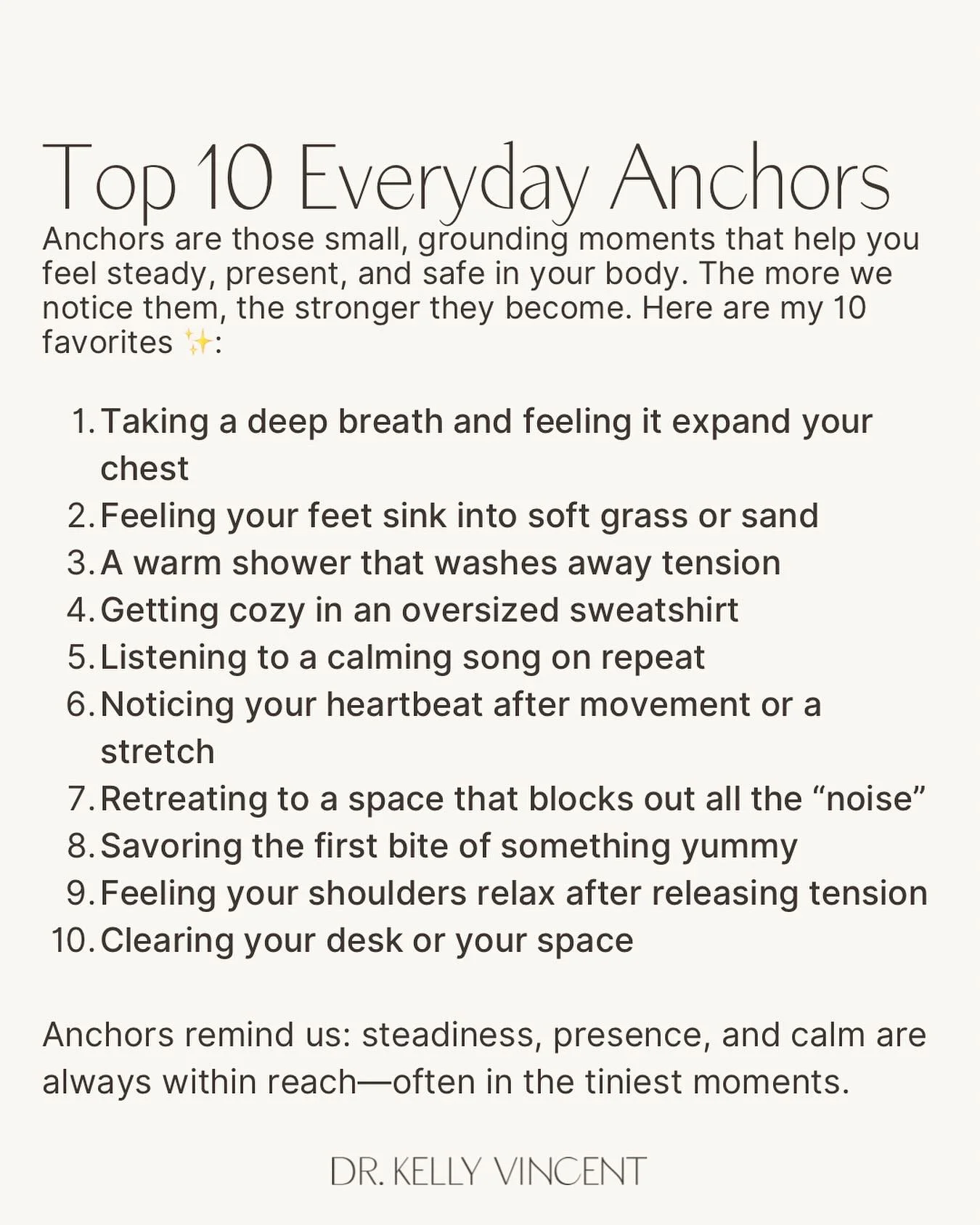 Right now, we need anchors more than ever. ✨

Life can feel overwhelming, chaotic, and out of our control&mdash;but even the smallest grounding moments can remind us that safety, calm, and presence are within reach.

A deep breath, a warm cup of tea,