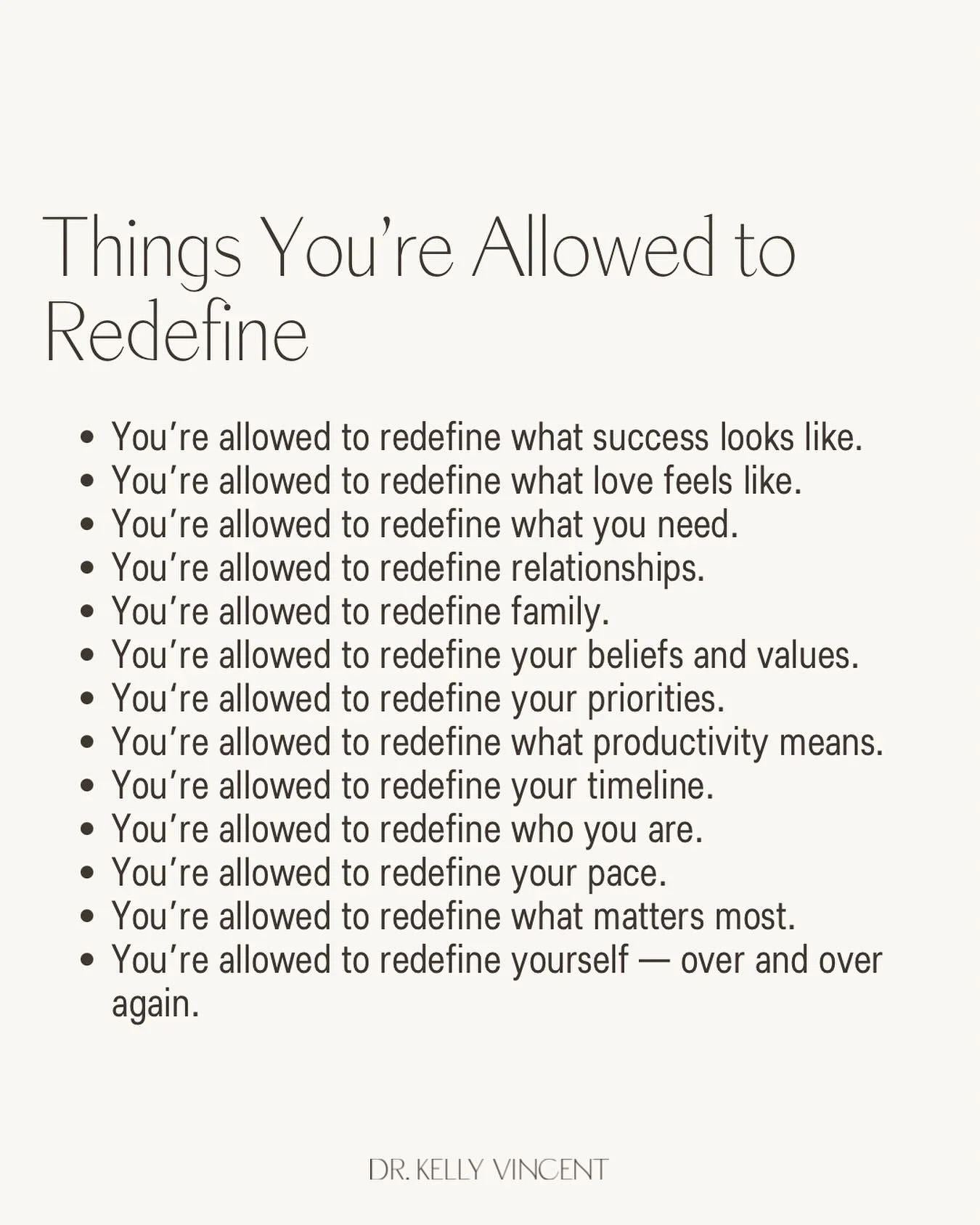 Redefining isn&rsquo;t failure &mdash; it&rsquo;s growth.
It&rsquo;s what happens when you&rsquo;ve lived enough life to realize some of the rules you once followed don&rsquo;t actually fit anymore.

Maybe you&rsquo;re redefining what success means b
