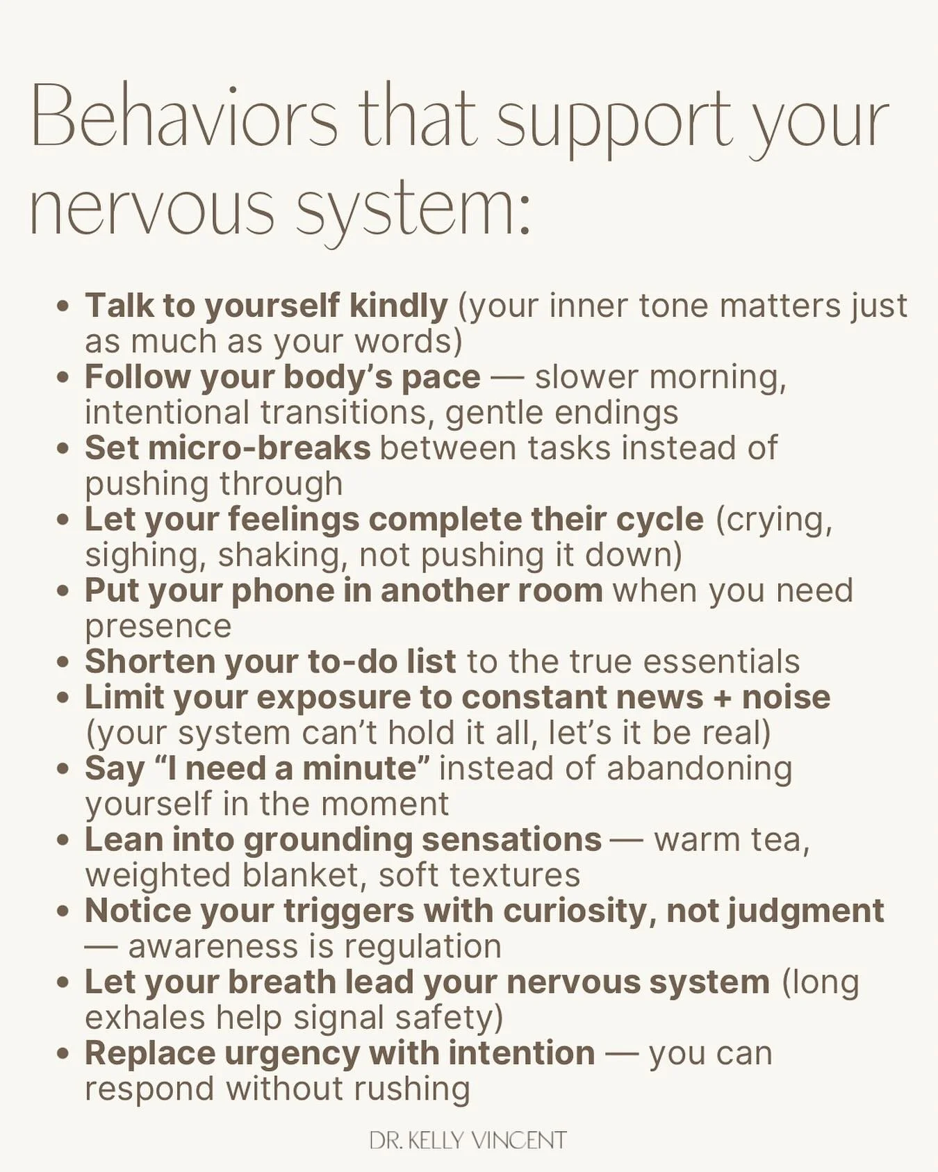 Regulation isn&rsquo;t always a big dramatic moment.
Most of the time, it&rsquo;s made up of tiny choices you make throughout your day.
How you speak to yourself.
How you transition from one moment to the next.
How you let your body slow down enough 