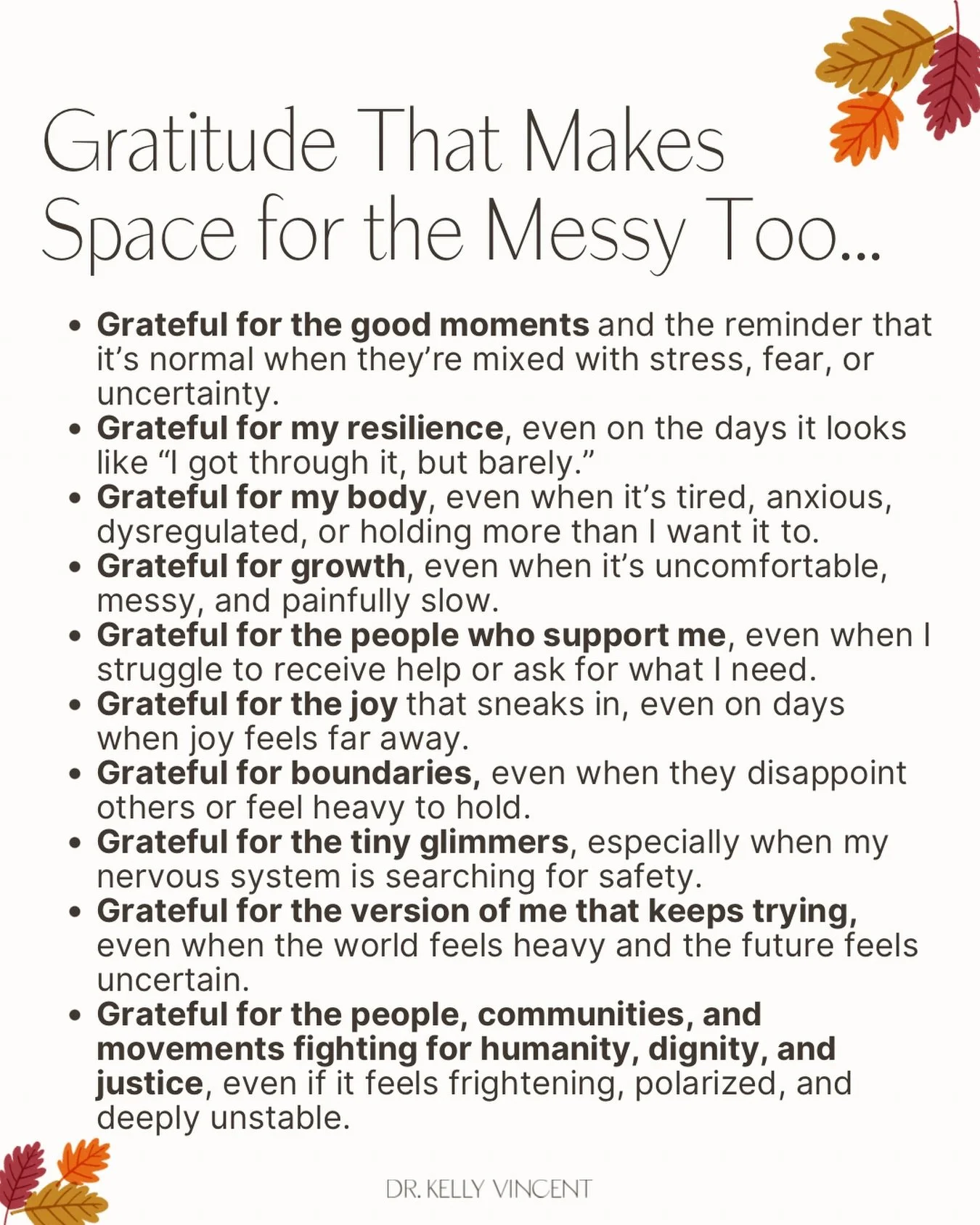 Research shows that gratitude 🍁 is more than a &ldquo;feel good&rdquo; practice &mdash; it literally changes the brain.
Here&rsquo;s what it actually does:

&bull; Rewires your brain&rsquo;s reward pathways, making positive emotions more accessible 