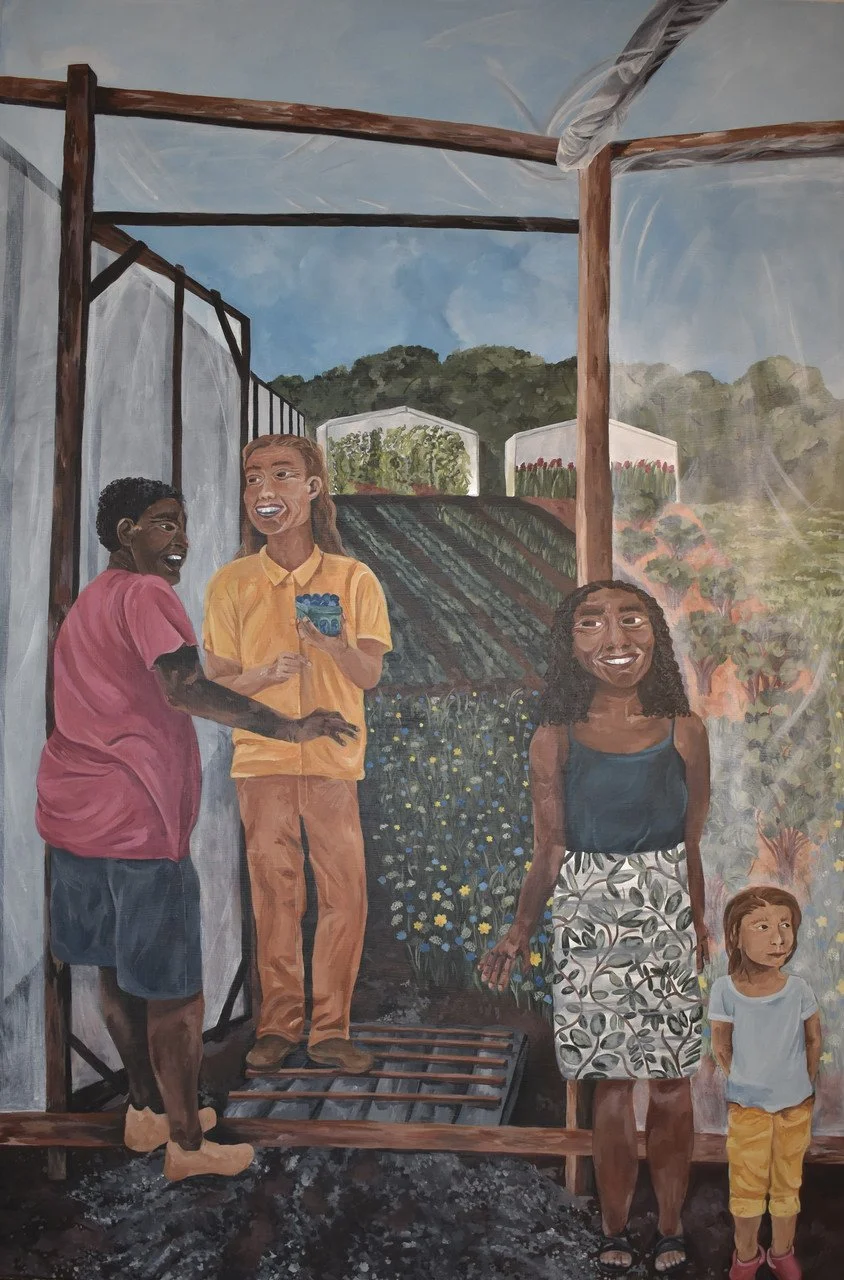 "The Sun is Not Yet at its Peak" by Antonia Brown; acrylic on wood; 2024
