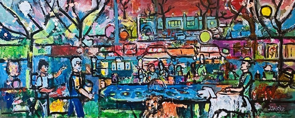 "Weybridge Place" by Gregory Janicke; acrylic, 2024