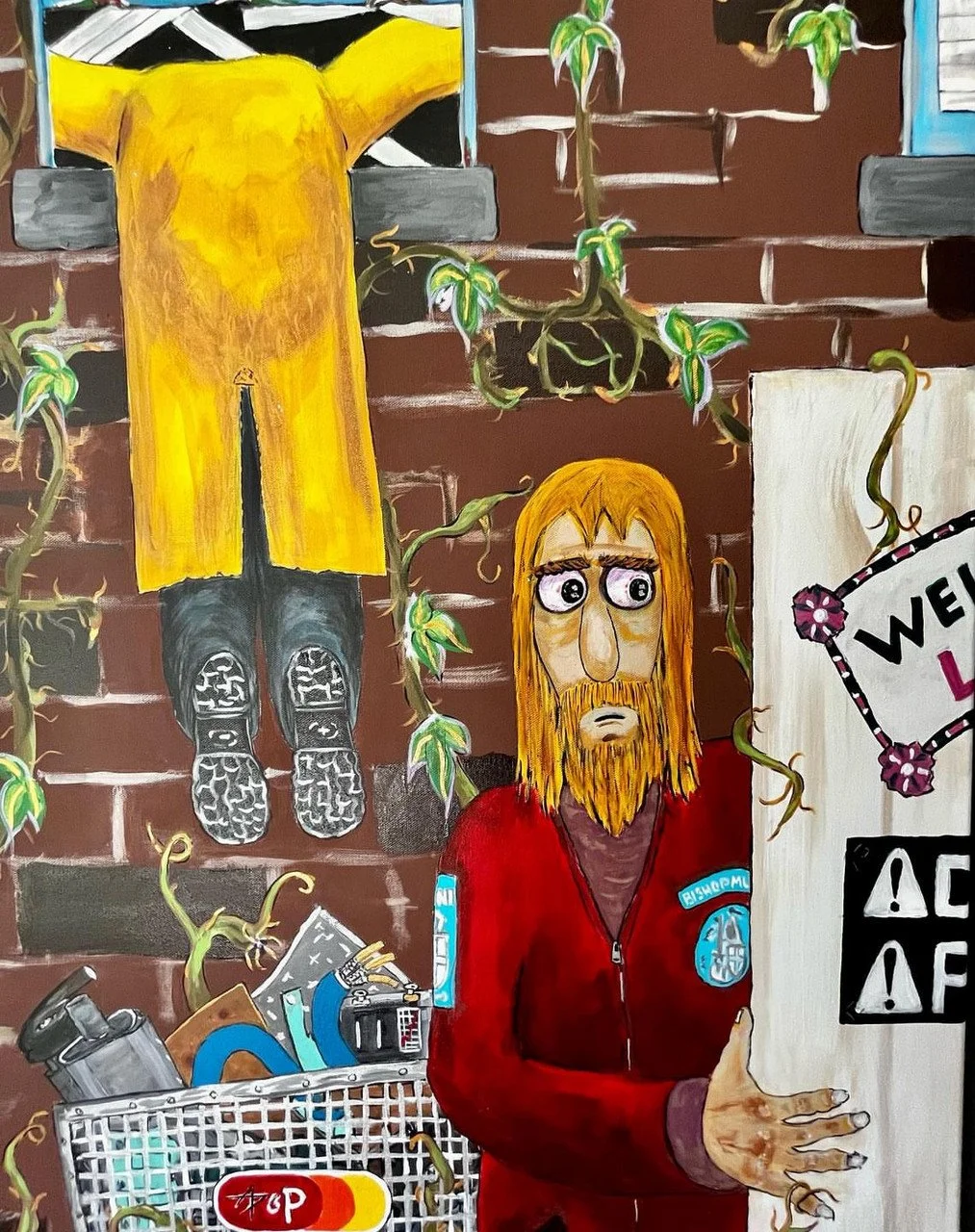 "Esham and Floody 2" by Jerome "Buzzy" Hughes; acrylic on canvas; 2023