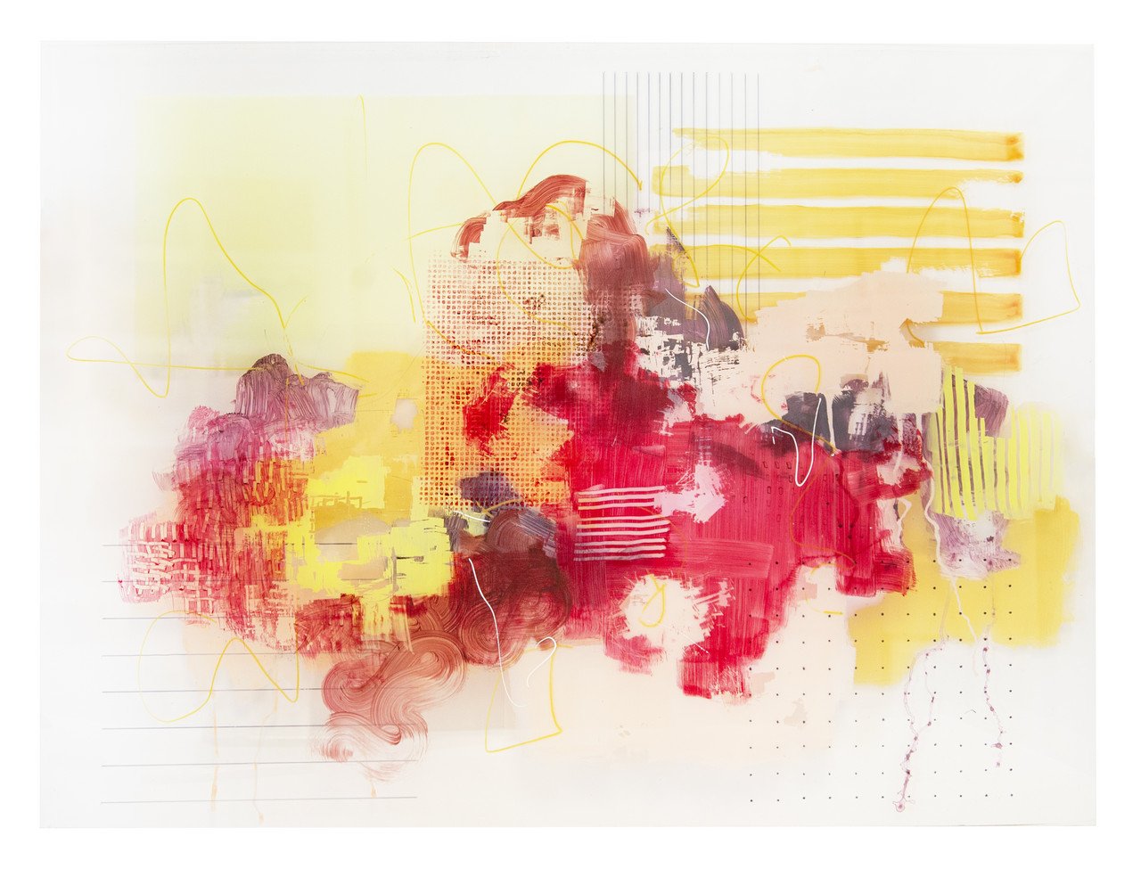 "We Take on the Moment" by Malu Tan; acrylic & ink on multiple acrylic panels; 2023