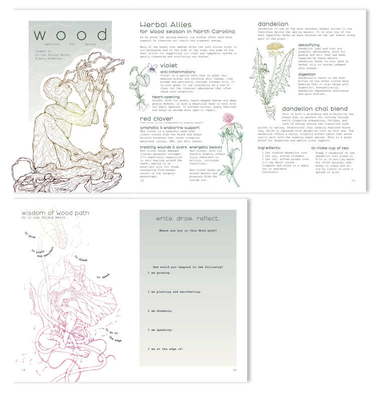 WOOD zine by Li-Lan Hsiang Weiss, Isabel Lu, Alexis McKenney