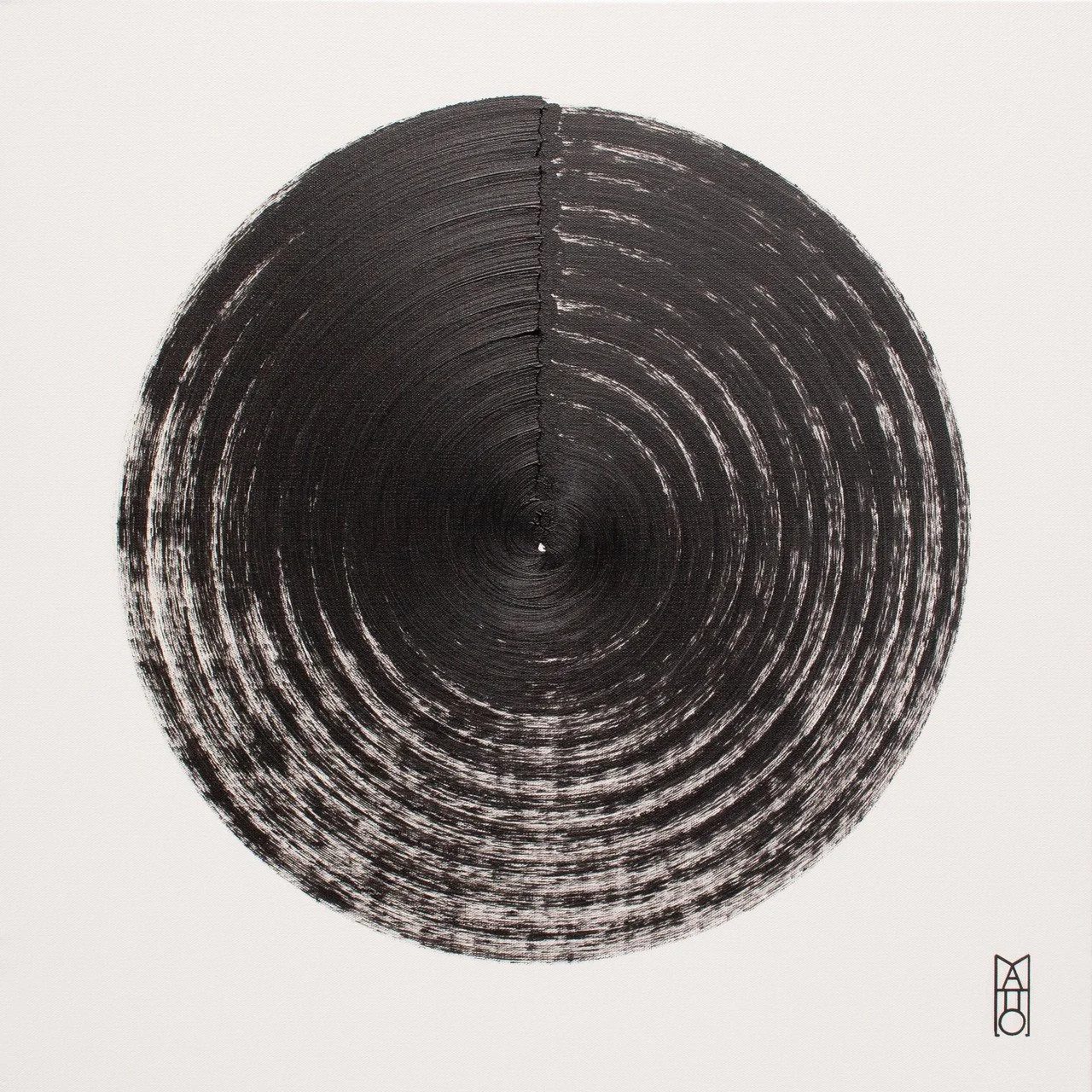 "Concentric Ensos #1" by Matto Shinkai;  acrylic painting; 2024