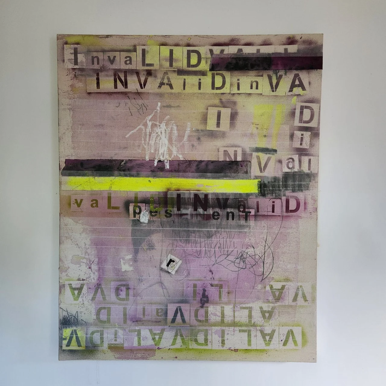 "VALID/INVALID" by Jorge Zuluaga; mixed media; 2024