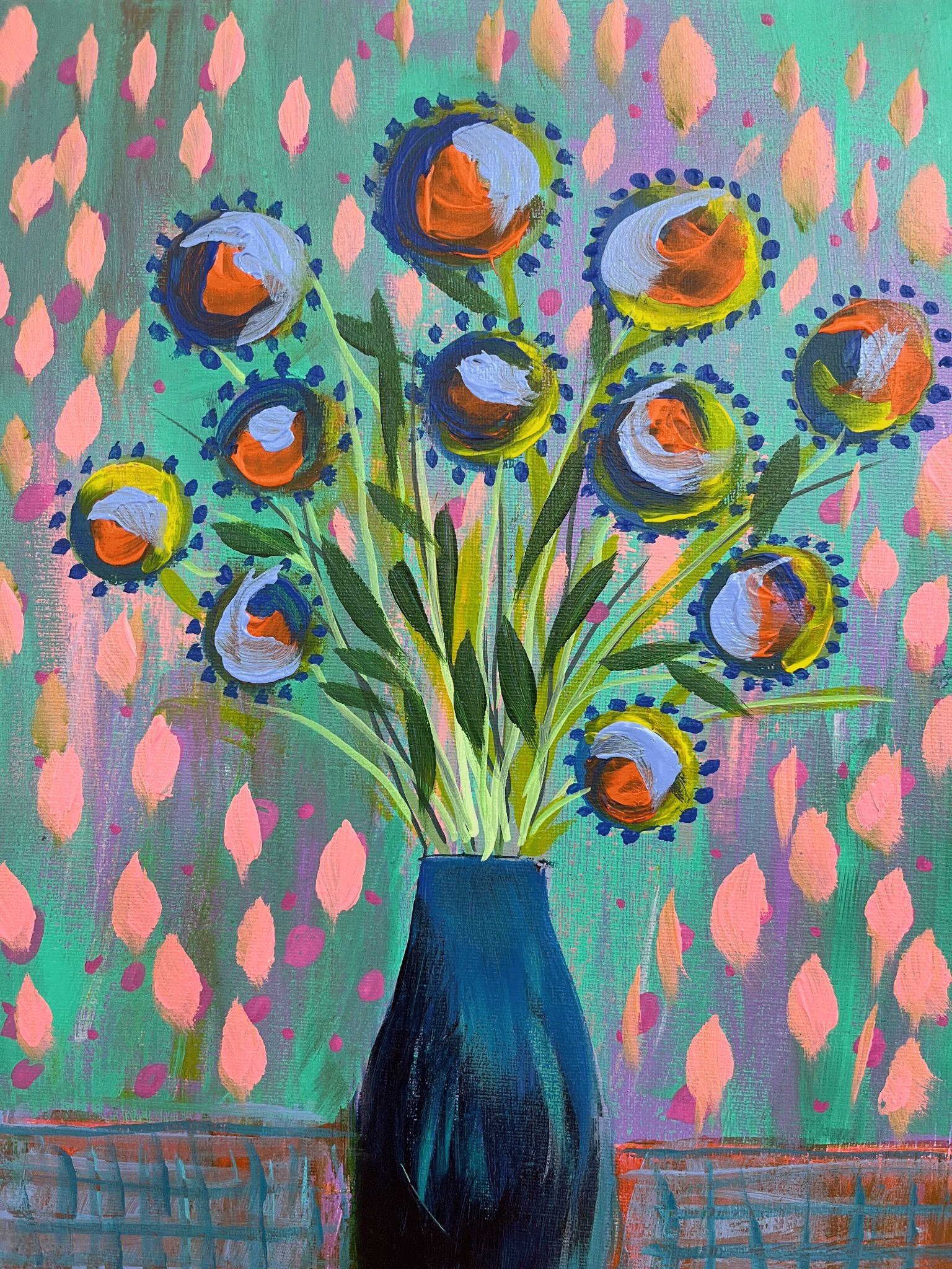 Spring Vase With Flowers by Amy Elmore