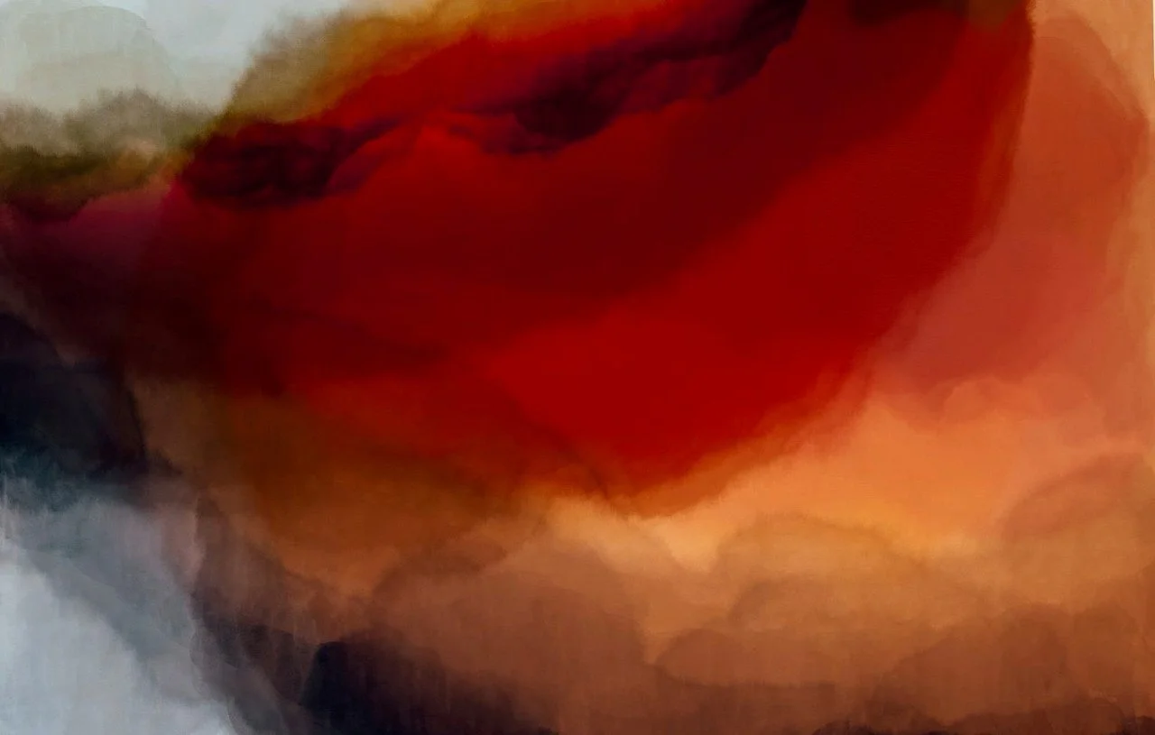 "Edge of the Front" By Doris-Jean (DJ) Panyko, Digital painting printed on archival-grade canvas.; 18x24 in; 2025