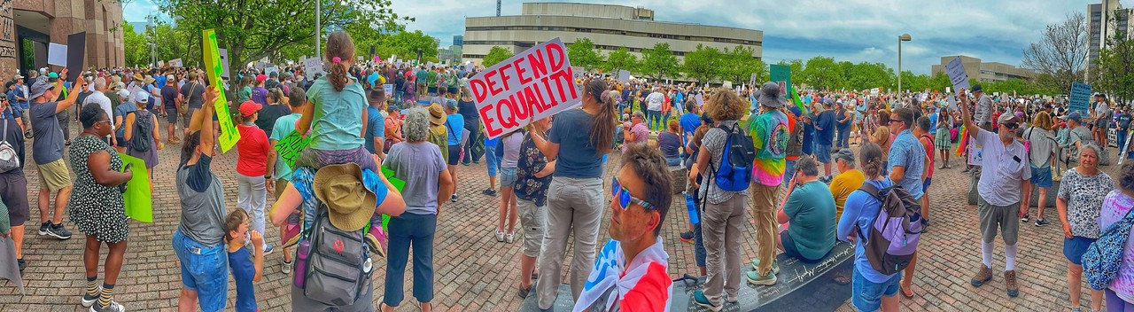"No Kings April 2025 (Defend Equality)" By Eric Raddatz, 12x30"; Photography; 2025