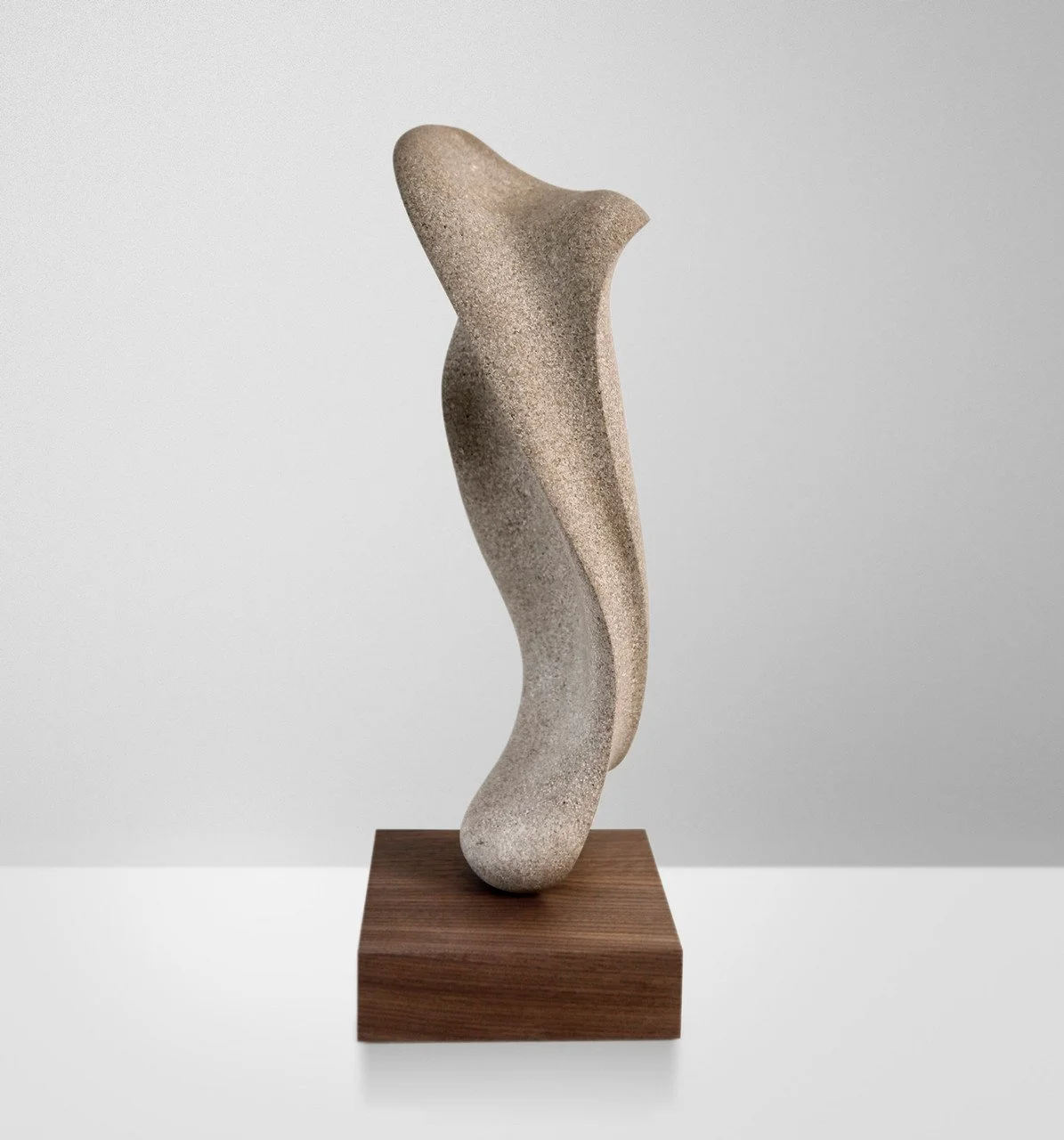 "Dance" By Dennis Kwesell, Limestone; 16.5" x 6" x 6"; 2023