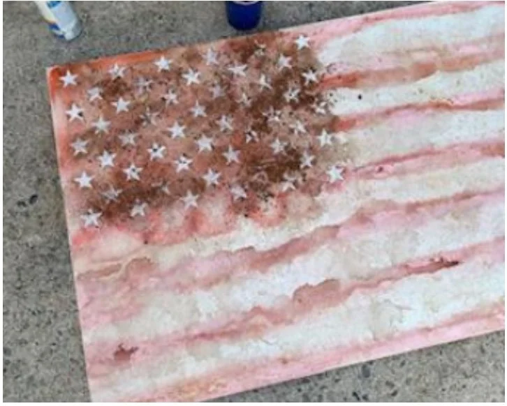Dirt Track Flag;
Mixed media on canvas;
42’’x32’’.