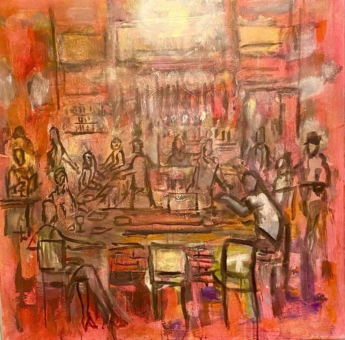 "Chill" By Gregory Janicke, acrylics; 36" x 36" 2025