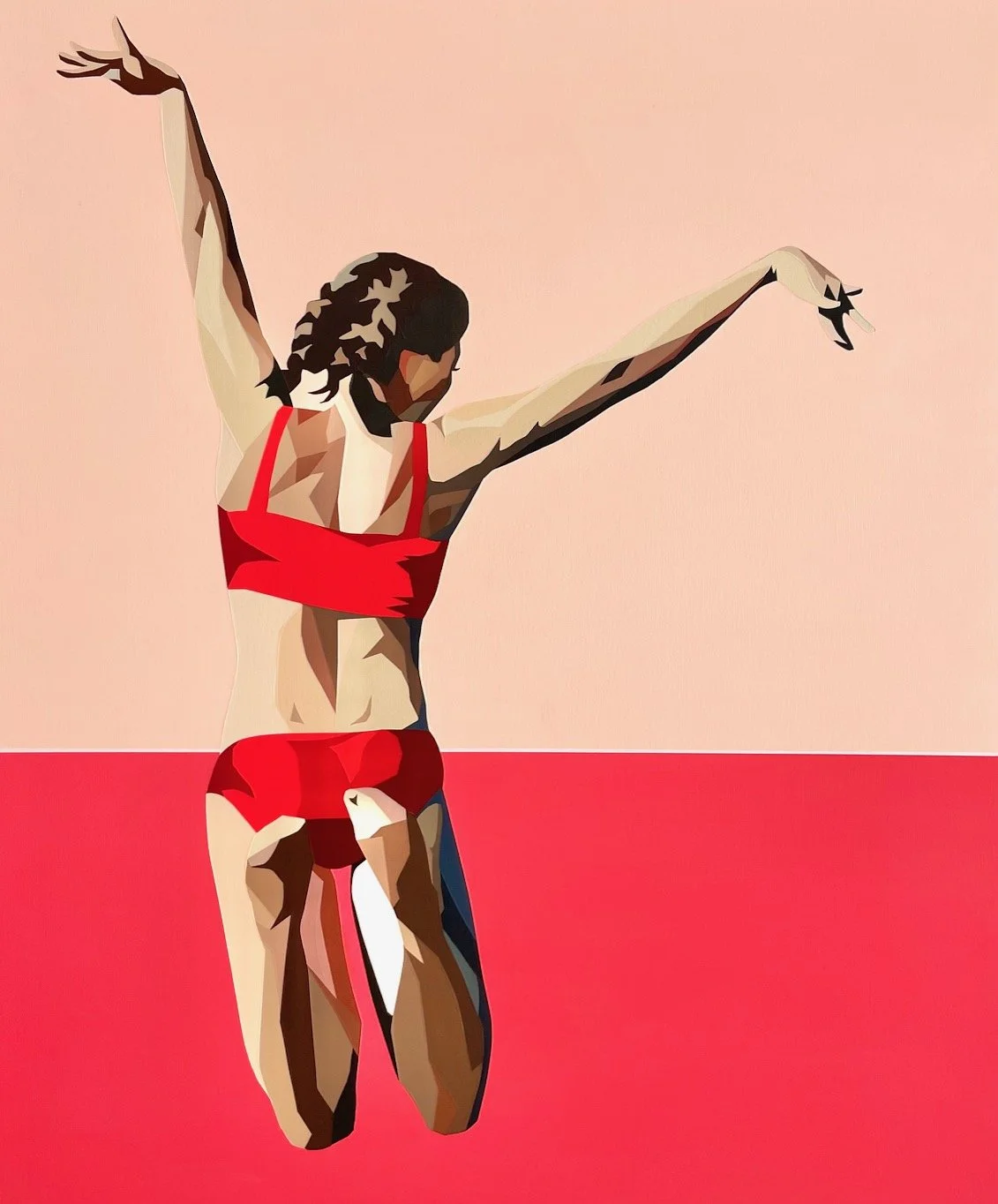 "April, Born in June" - 20X24 acrylic on birch. 2025. SOLD.