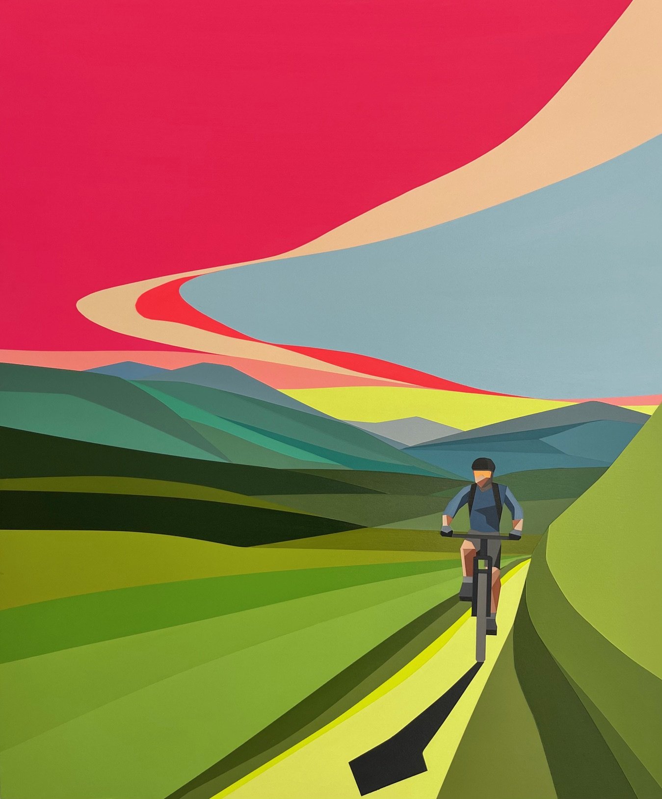 "West Bragg" - 20X24 acrylic on birch. 2023. SOLD.