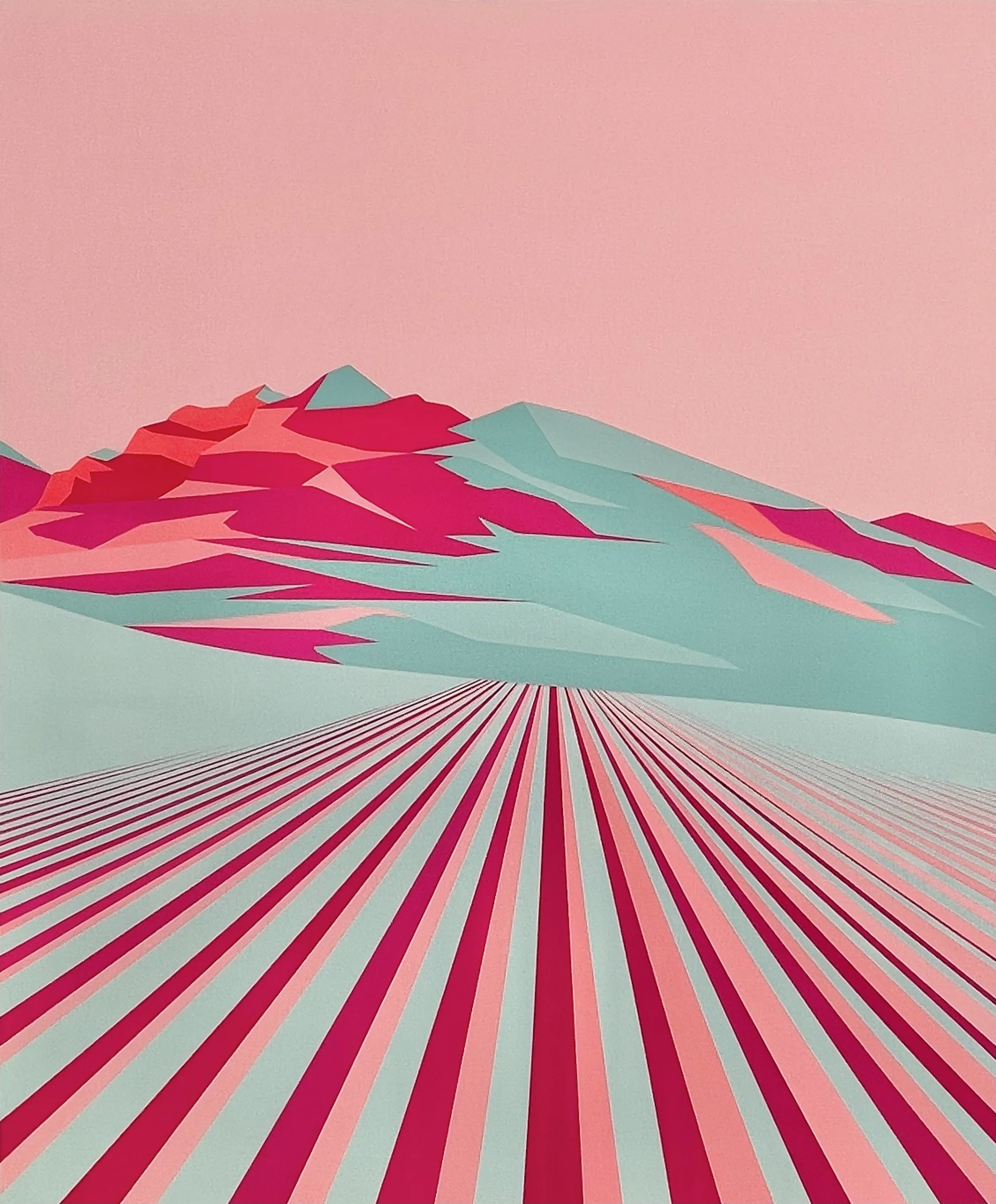 "Piste or Powder?" - 20X24 acrylic on birch. 2025. SOLD.