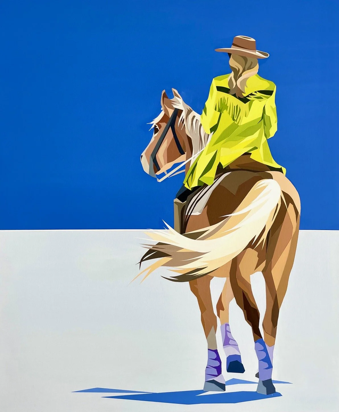 "Queen of the Ranch" - 20X2430 acrylic on birch. 2026.
$1250 available.

Contact to purchase