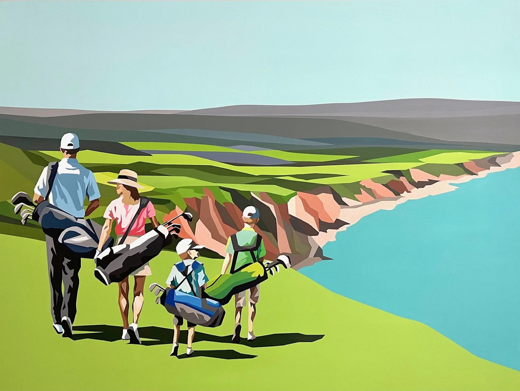 "Cabot Cape Breton Foursome" - 30X40 acrylic on birch. 2025. SOLD.