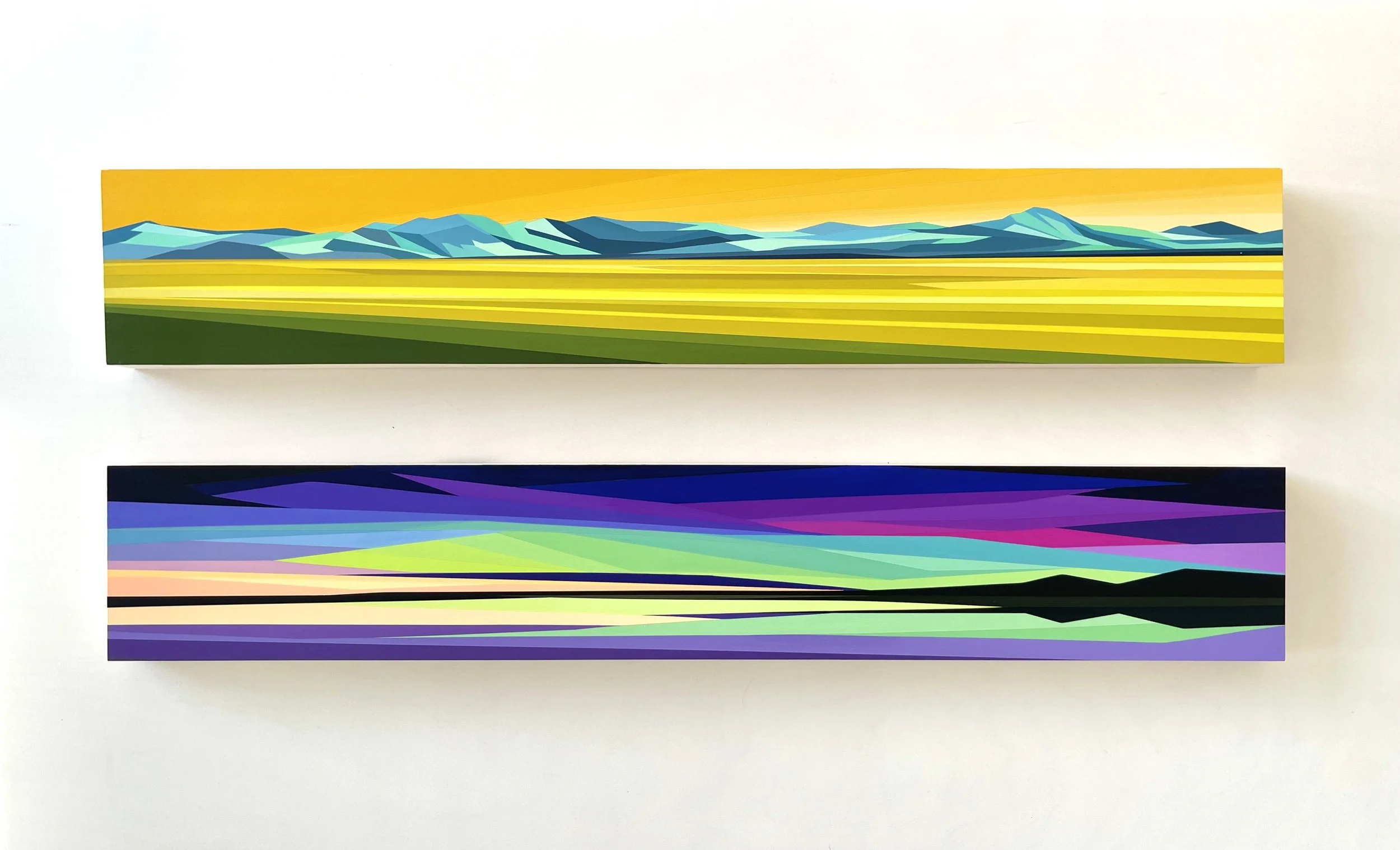 "Prairie Wallflowers" - 6X36 acrylic on birch. 2026.
$650 available.

"She's a Showoff" - 6X36 acrylic on birch. 2026.
$650 available.

Contact to purchase