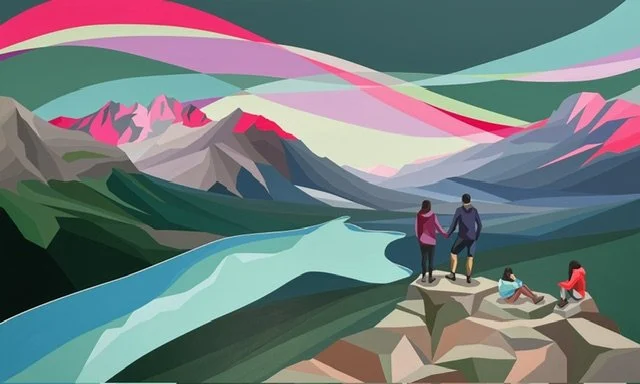 "Our Compass" - 36X60 acrylic on birch. 2023. SOLD.