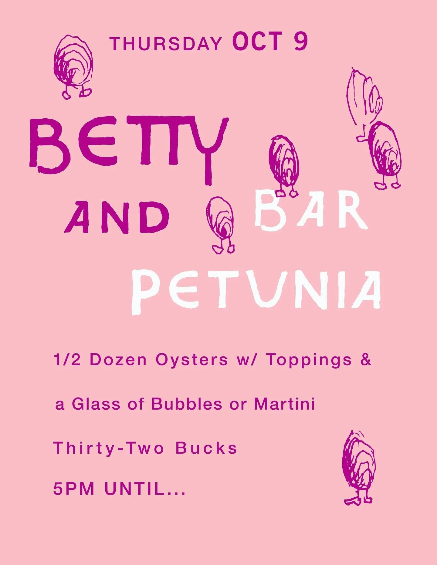 Our Oyster Girl @bettyhagen_ is back October 9th for a shucking good time! 5 PM until we sell out! 🦪🦪🦪🦪