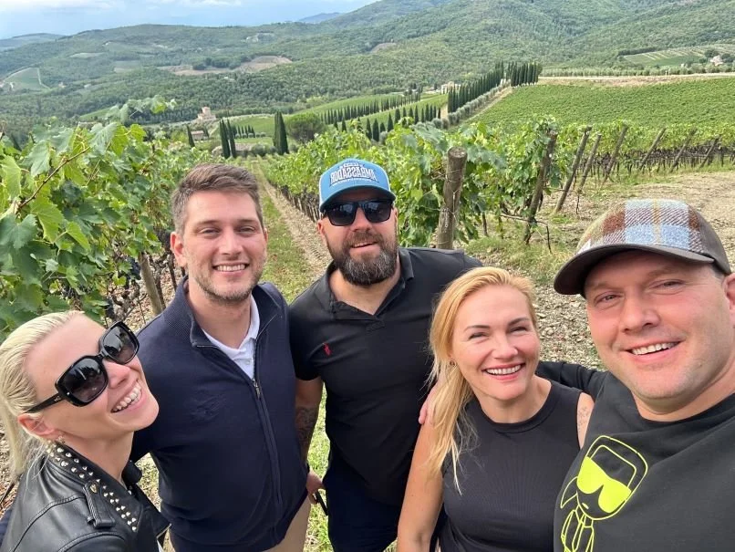 small private group as part of colby wines vineyard tour of tuscany