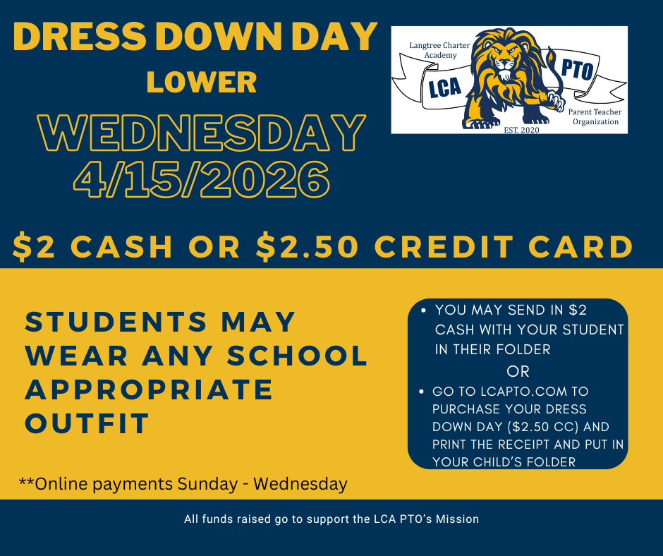 4/15 $2 Dress Down Day