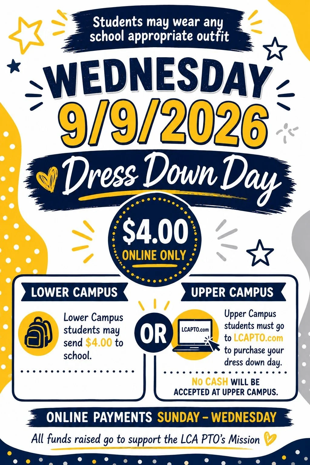 9/9 Dress Down Day