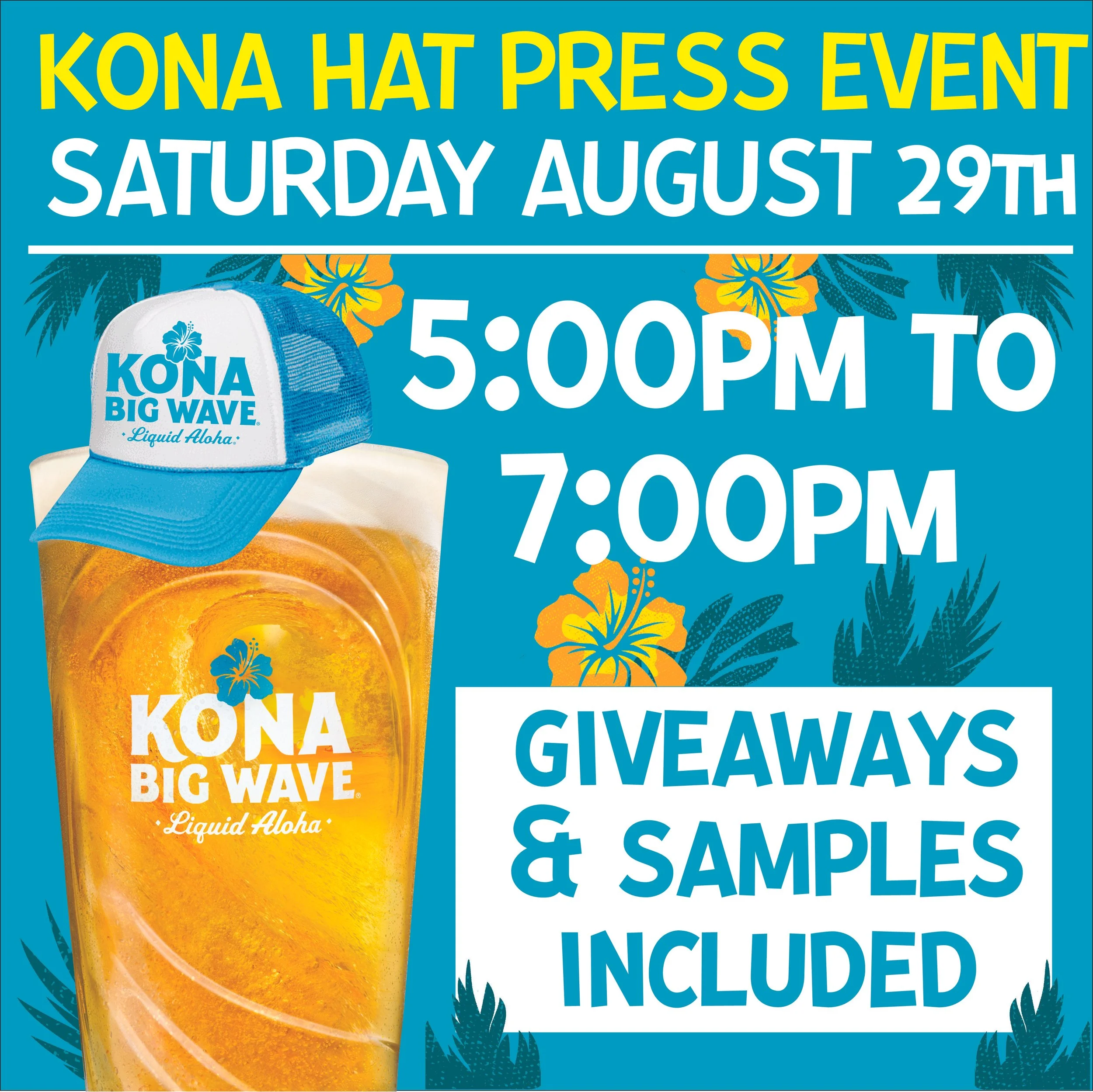 KONA BIG WAVE HAT BAR - Saturday, August 29 at 5:00 PM at Morgan's Pier in Riverfront Penn's Landing, Philadelphia