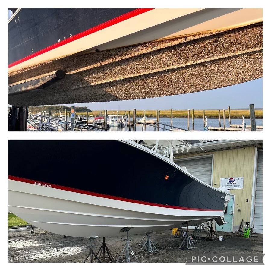 Bottom paint is important. This customer was having issues with his lift and time got away from him. Some time cleaning, sanding and applying a top coat of paint has it looking factory again. Have bottom paint on your boat but don&rsquo;t keep it in 