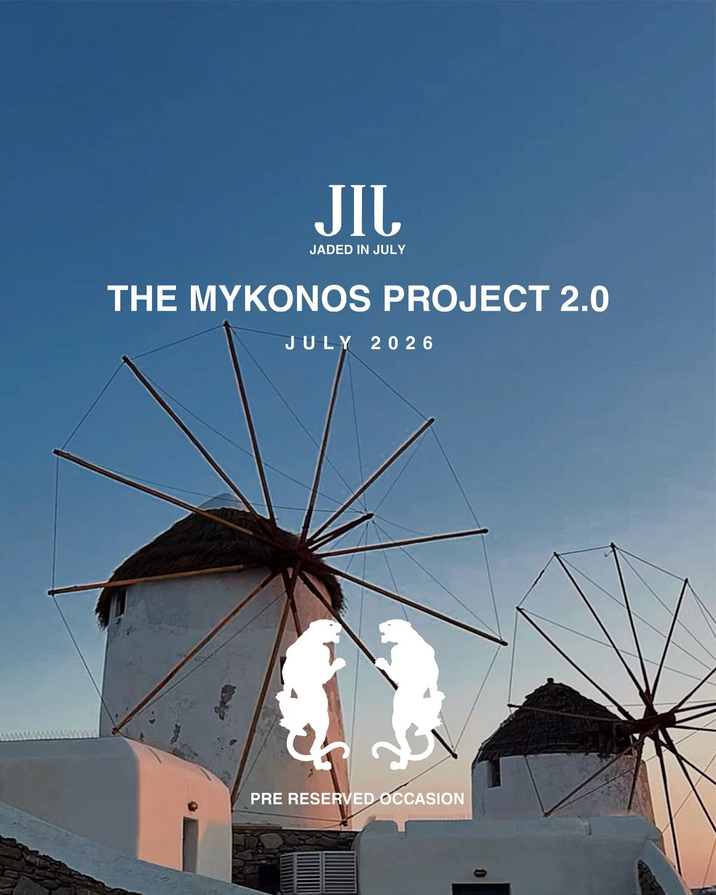 THE MYKONOS PROJECT goes round 2🇬🇷🥂✈️✨ 
Spots are already Booked out &amp; More infos about the legendary Trip are coming soon. #mykonos #2026 #season #housemusic #jadedinjuly #exclusive #lifestyle