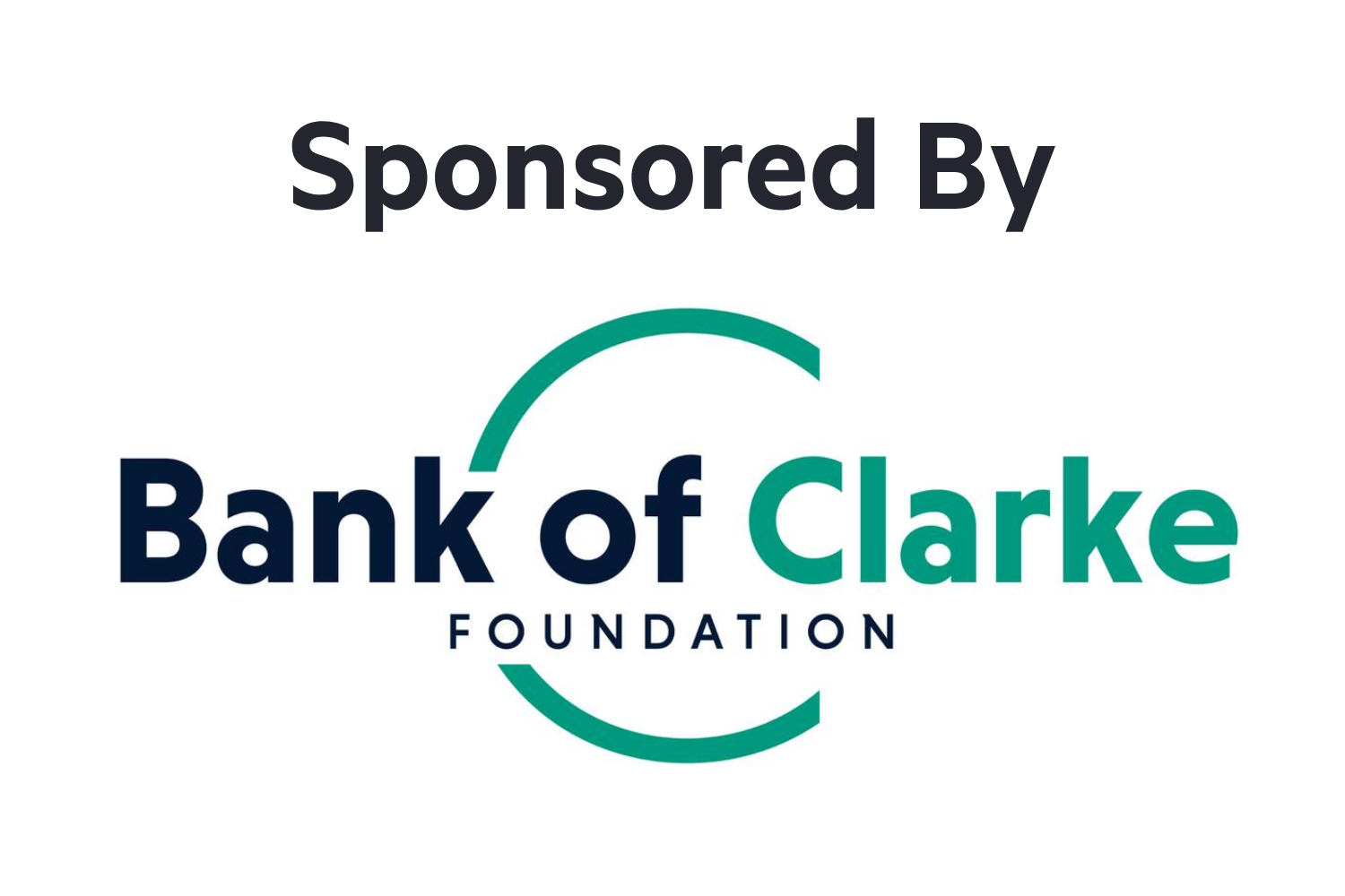 Sponsored by Bank of Clarke with logo