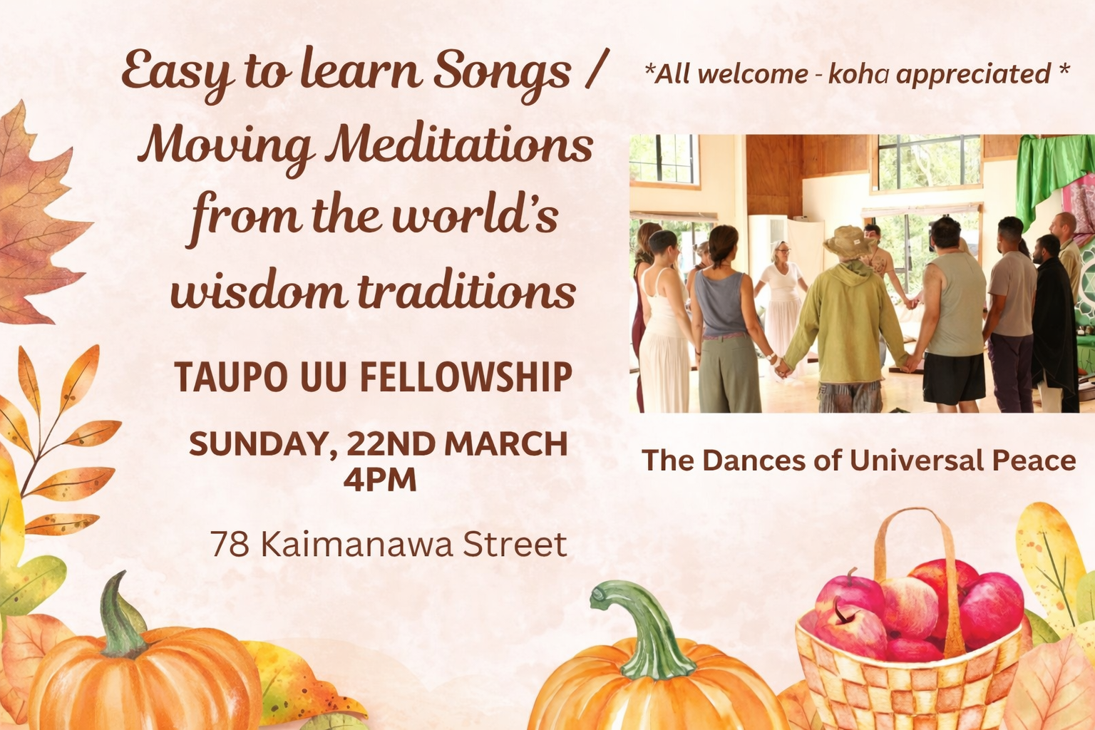 Autumn Universal Worship - Interfaith Sacred Singing/Moving Meditations/ Sharing Joys and Concerns
