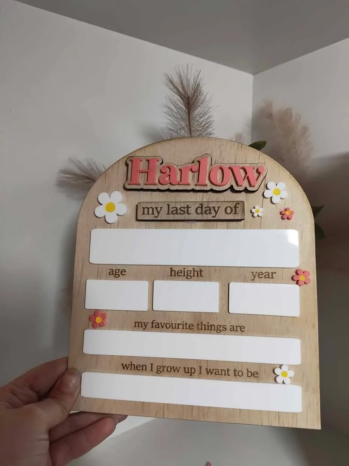 Personalised Flower First & Last Day of School Board | Reusable School Sign