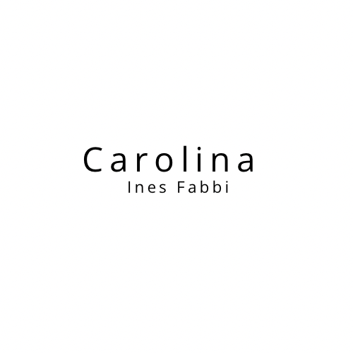 A white background with the name "Carolina" in large black letters, and "Ines Fabbi" in smaller black letters below it.