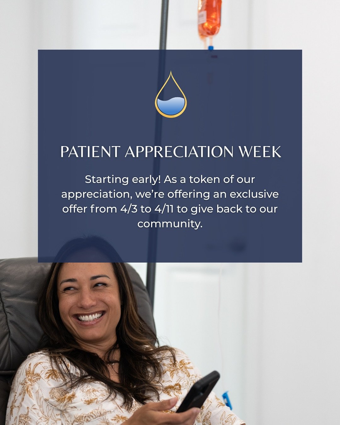 Patient Appreciation Week Special: Hydrafacial + IV Therapy Combo &ndash; $299 (Save $138) ✨

As part of our Patient Appreciation Week, we&rsquo;re excited to offer an exclusive deal combining a rejuvenating Hydrafacial with your choice of one of the